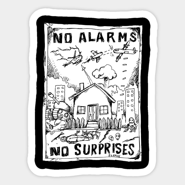 No Surprises Illustrated Lyrics Sticker by bangart